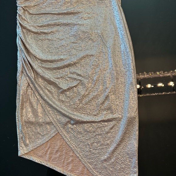 Charlotte Russe Dresses & Skirts - Elegant Silver Ruched Skirt